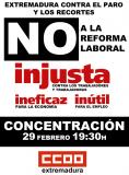 Concentraciones en Extremadura contra la reforma laboral y el paro