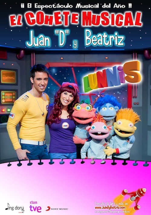 Juan y Beatriz con los Lunnis en el Cohete musical
