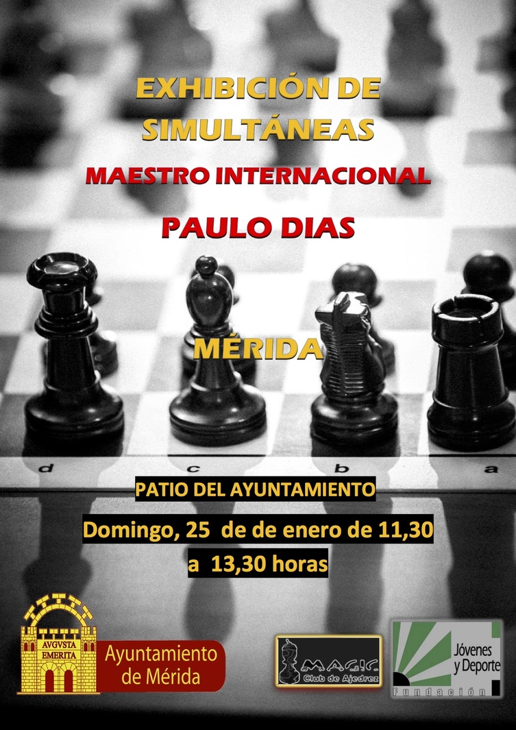 Normal exhibicion de simultaneas del maestro internacional paulo dias ajedrez merida