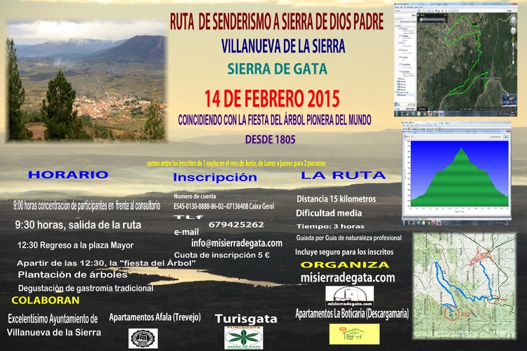 Ruta de Senderismo y Fiesta del Árbol el 14 febrero 09:30h en Vva de la Sierra en la Sierra de Gata