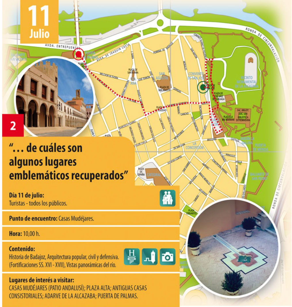 Ruta Lugares emblemáticos recuperados en Badajoz