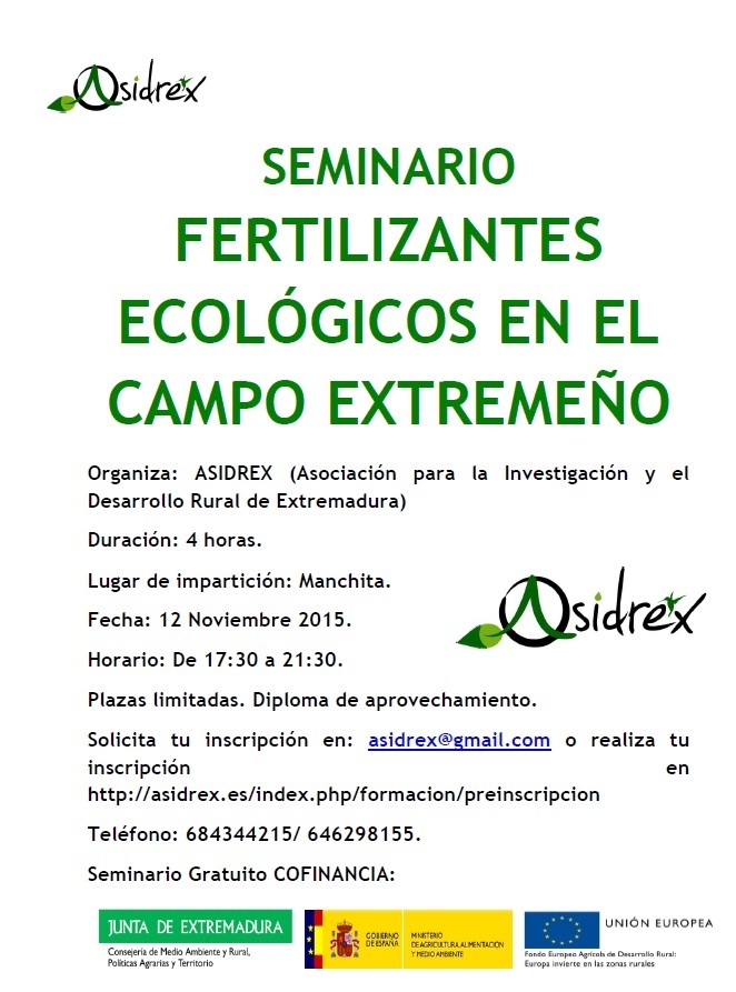 Normal seminario fertilizantes ecologicos en el campo extremeno