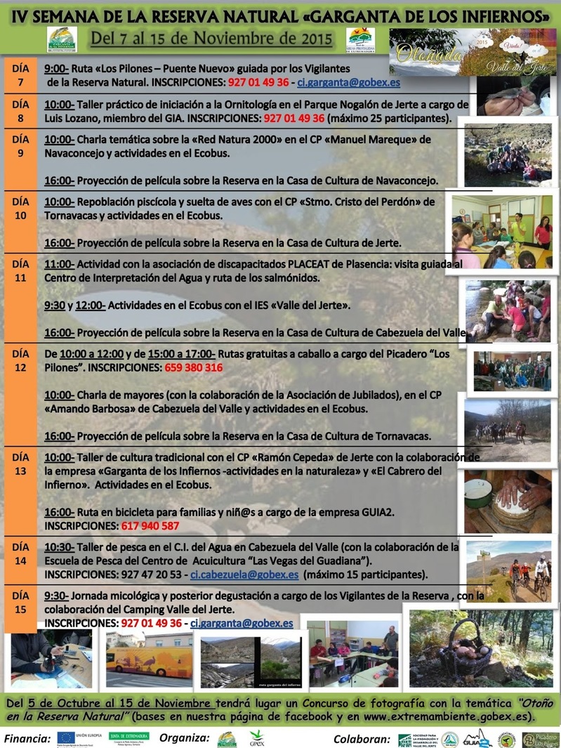 IV Semana de la Reserva Natural Garganta de los Infiernos - Otoñada 2015, Valle del Jerte