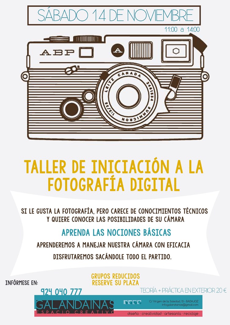 Normal taller de iniciacion a la fotografia digital espacio creativo galandainas badajoz