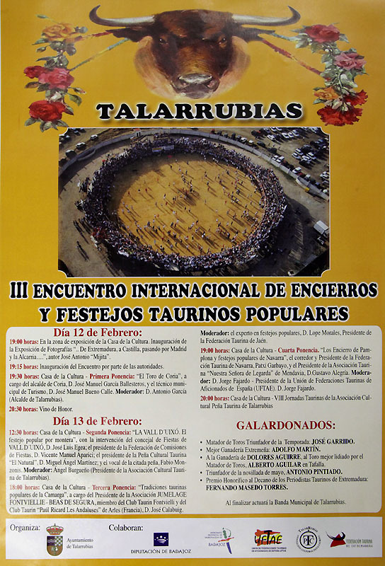 Normal iii encuentro internacional de encierros y festejos taurinos populares talarrubias