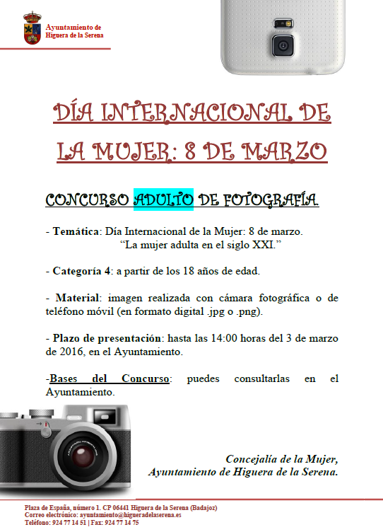 Normal concurso adulto de fotografia por el dia internacional de la mujer en higuera de la sierra