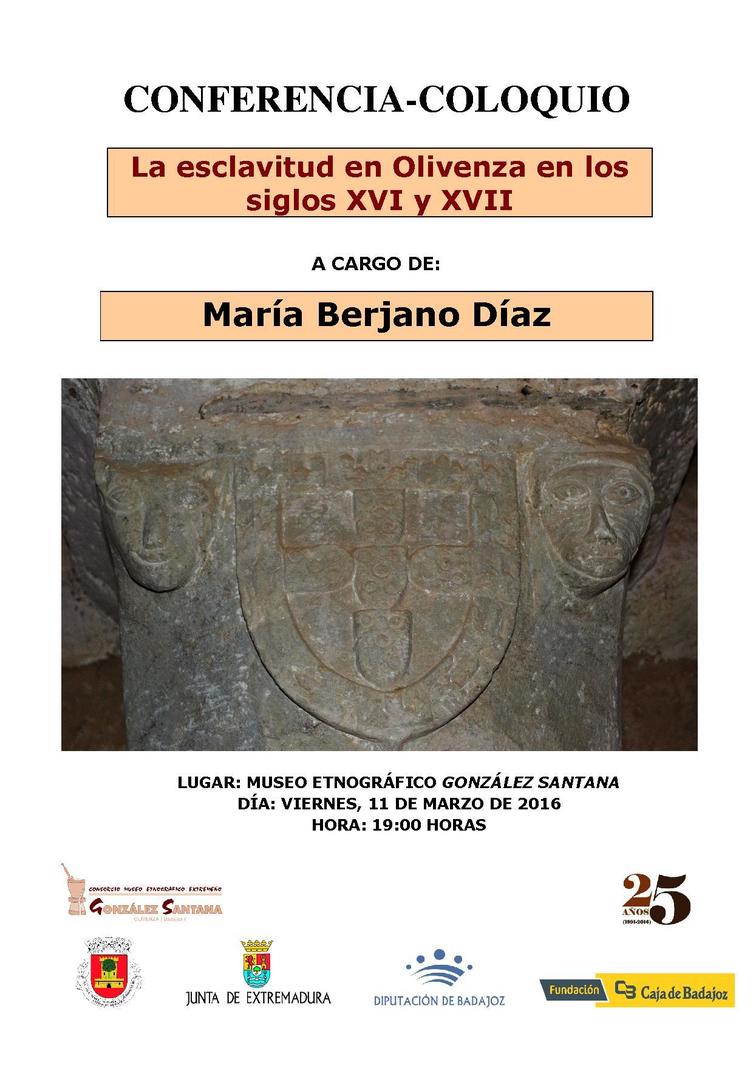 Conferencia "La esclavitud en Olivenza en los siglos XVI y XVII"