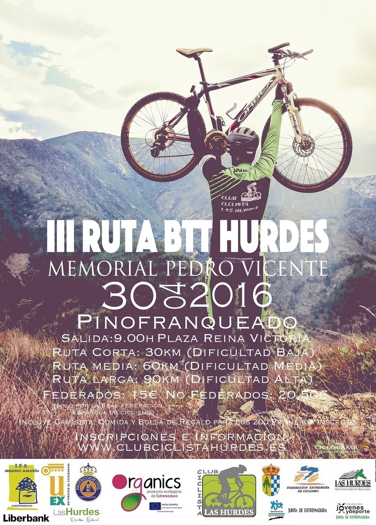 III Ruta Cicloturista "BTT Hurdes - Memorial Pedro Vicente" - Pinofranqueado