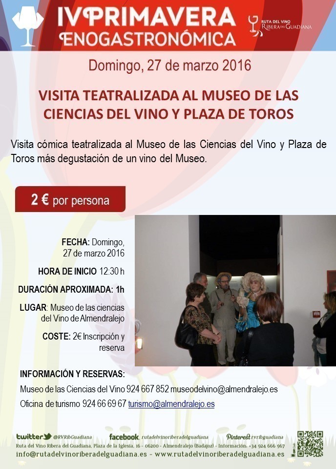 Visita teatralizada al Museo de las ciencias del Vino y Plaza de Toros de Almendralejo
