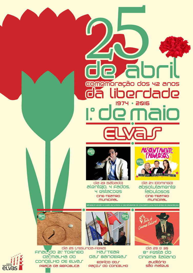 Município de Elvas comemora 25 de Abril e 1º de Maio