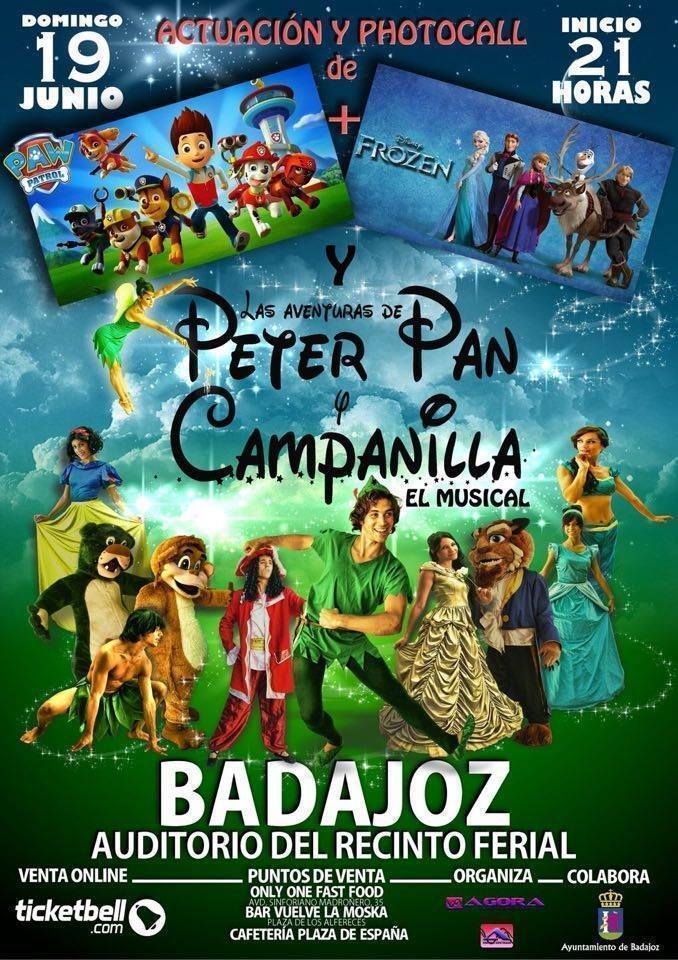 Musical Peter Pan y Campanilla en Badajoz