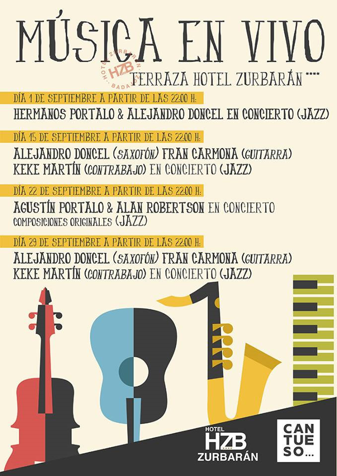 Normal concierto de jazz en la terraza del hotel zurbaran