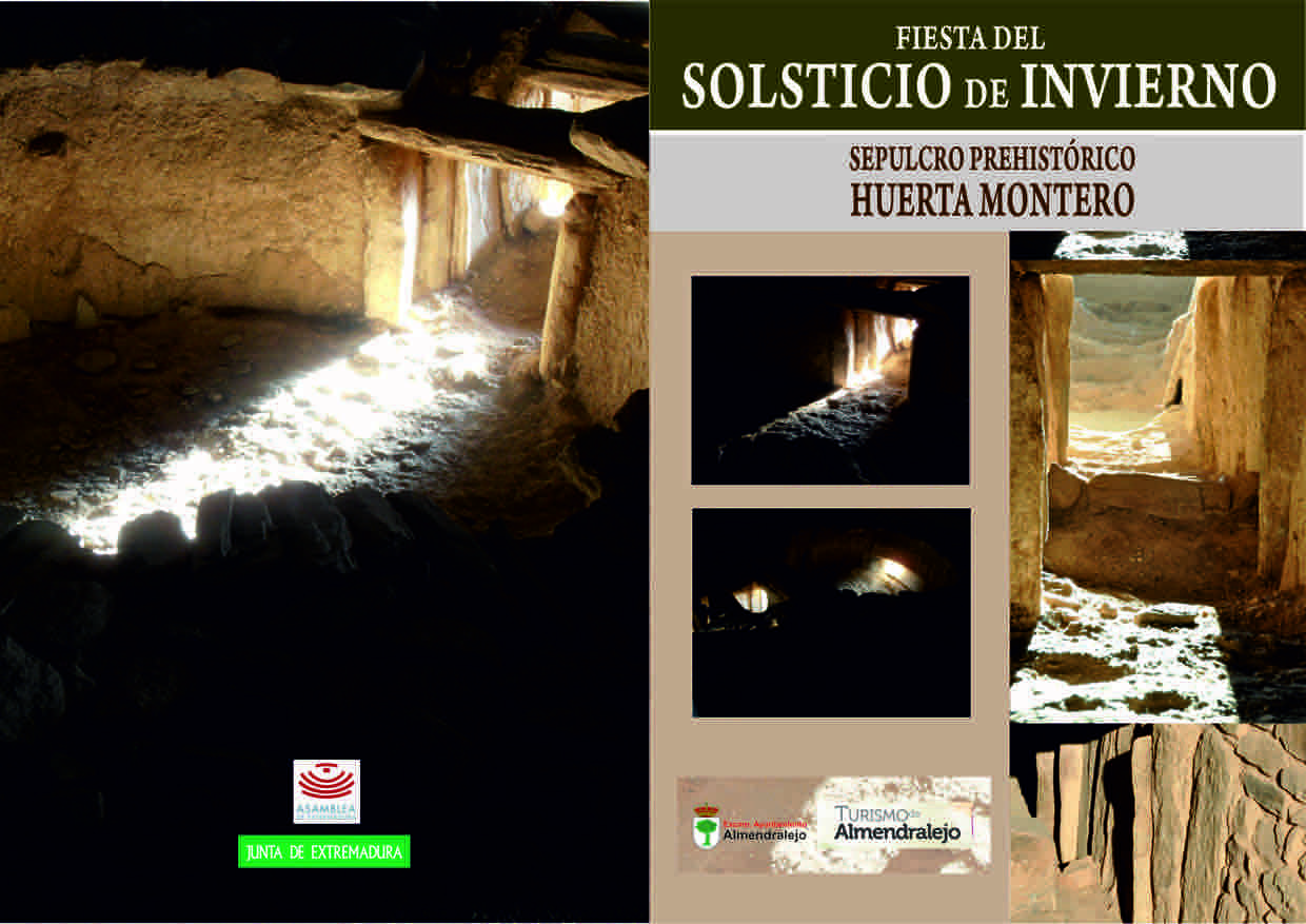 Fiesta del solsticio de invierno en sepulcro prehistorico de huerta montero en almendralejo