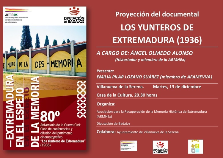 Proyección del documental Los Yunteros en Villanueva de la Serena