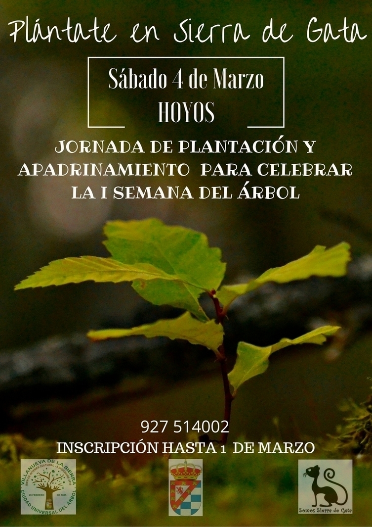 Jornada de plantación y apadrinamiento, para celebrar la I Semana del Árbol en Sierra de Gata