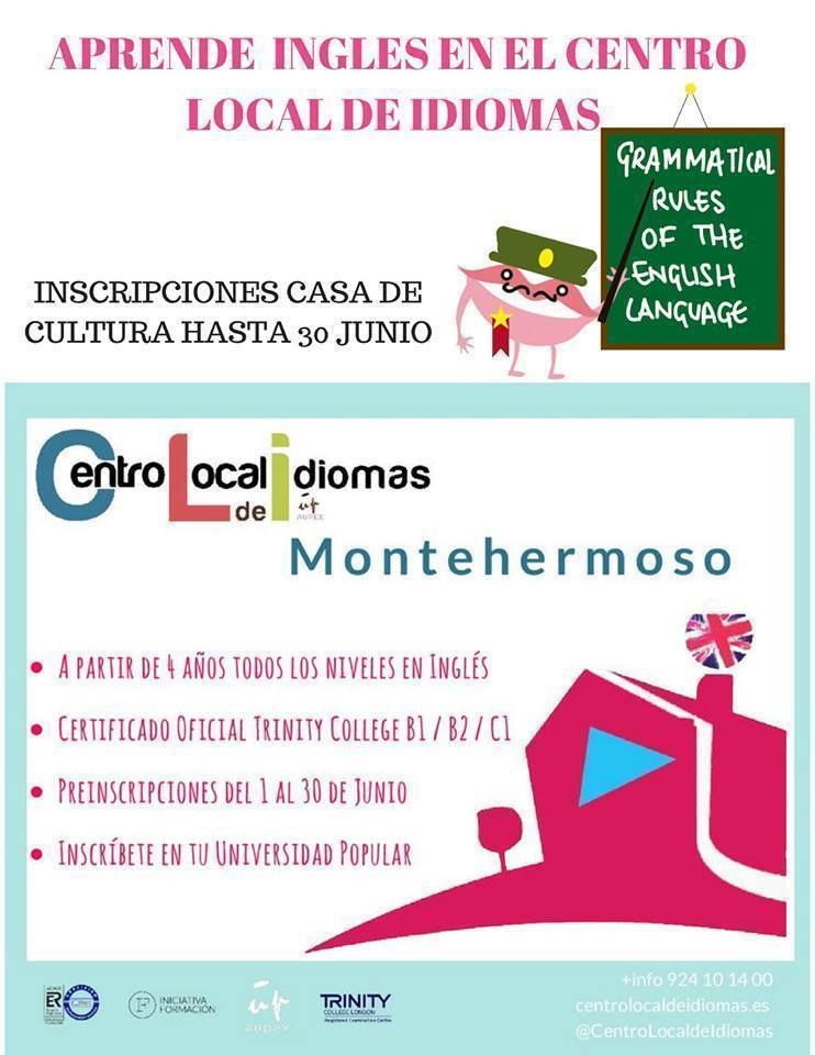 Centro local de Idiomas en Montehermoso (Preinscripción curso 2017-2018)