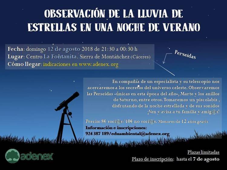 Jornada 'Observación de la lluvia de estrellas en una noche de verano' - Sierra de Montánchez