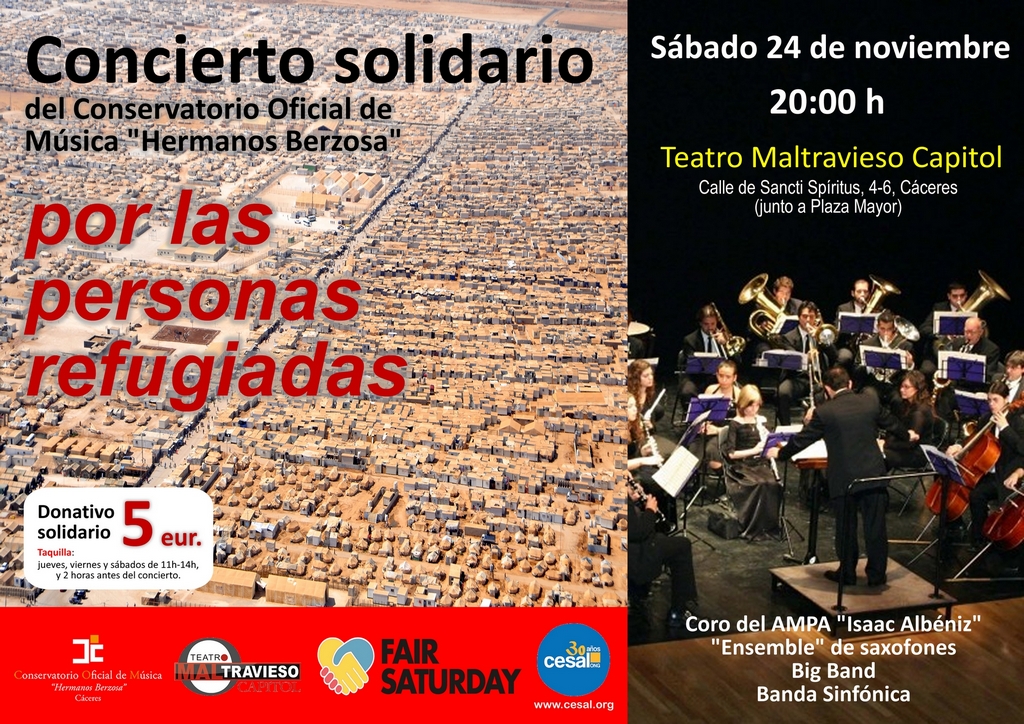 Concierto solidario por las personas refugiadas del conservatorio oficial de musica hermanos berzosa 84