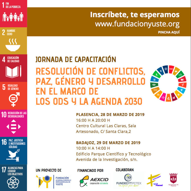 Jornada de Capacitación 'Resolución de conflictos, paz, género y desarrollo en el marco de los ODS y la Agenda 2030' - Badajoz