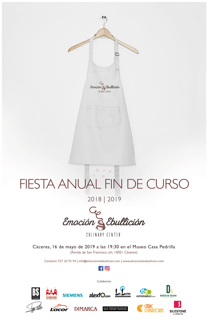 Fiesta Anual Fin de Curso 2018/2019 de la Escuela de Cocina Emoción en Ebullición Culinary Center - Cáceres
