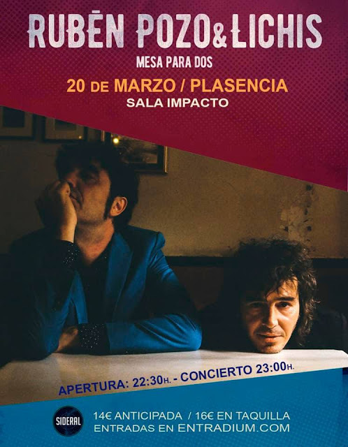 Concierto de Rubén Pozo & Lichis "Mesa para dos"  en Plasencia