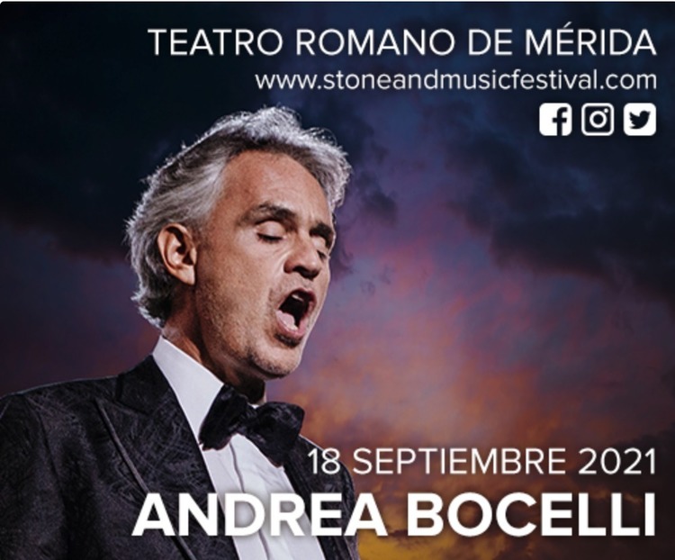 Concierto de Andrea Bocelli en Mérida - Stone & Music Festival 2021