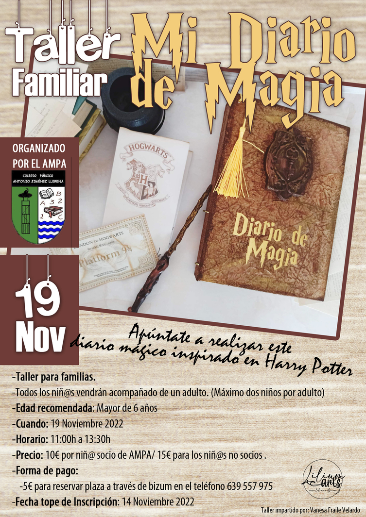 Taller Mi diario de magia (Ampa Ceip Antonio Jimenez Llerena)
