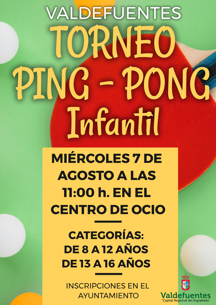 Torneo Ping Pong Infantil 07.08.19