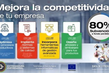 La Junta de Extremadura amplía el plazo de solicitud de las ayudas para la mejora de la competitividad de las empresas hasta el 7 de abril