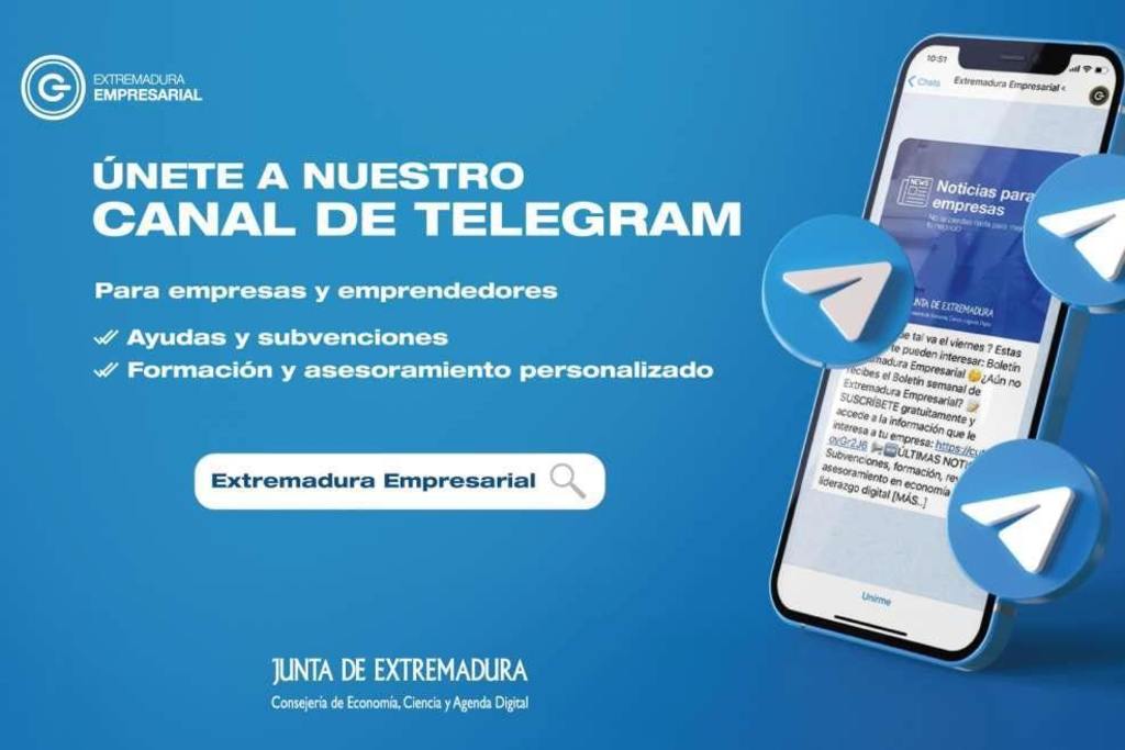 Más de 600 empresas ya se han dado de alta en el canal informativo Telegram de ‘Extremadura Empresarial‘