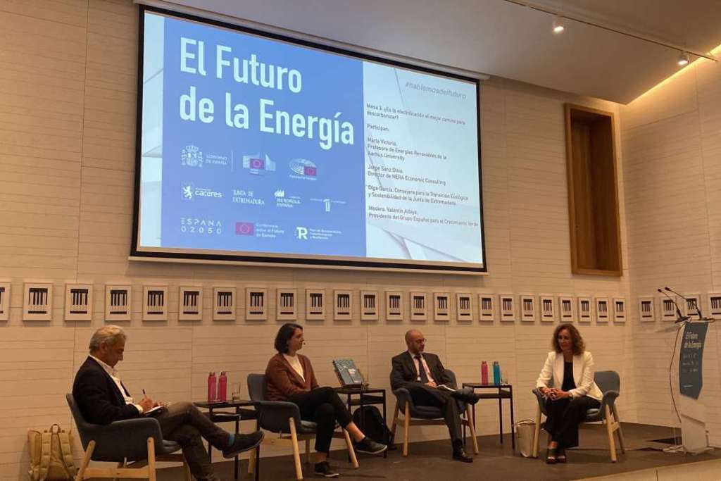 Olga García: “La transición en Extremadura hacia una economía descarbonizada tiene tres grandes pilares: la extensión de la generación de energías renovables, la eficiencia energética y la movilidad sostenible”