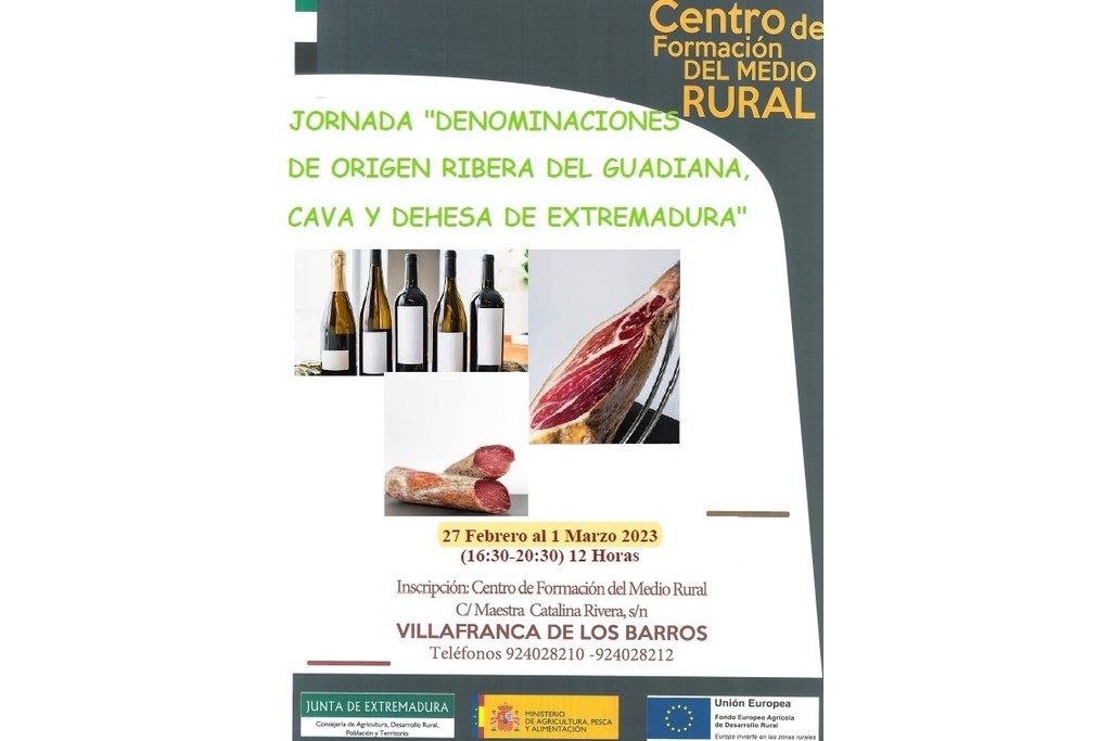 Villafranca de los Barros acoge las jornadas formativas 'Denominaciones de Origen: Ribera del Guadiana Cava y Dehesa de Extremadura'