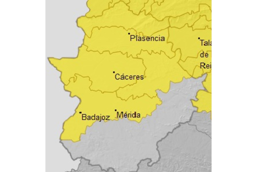 El 112 Extremadura activará mañana el nivel amarillo ante la previsión de lluvias y tormentas en varias zonas de Extremadura