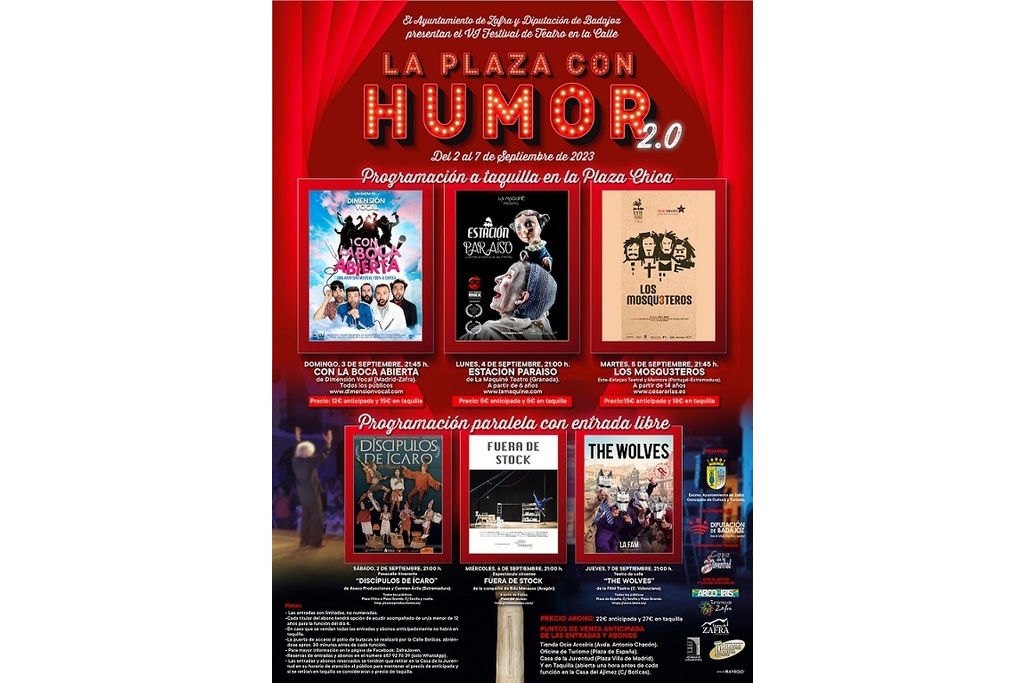 El Ayuntamiento de Zafra presenta la VI edición del festival de teatro de calle ‘La Plaza con Humor 2.0’