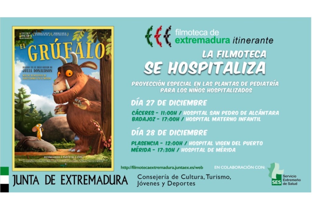 La Filmoteca de Extremadura lleva el cine a las plantas de pediatría de los hospitales extremeños