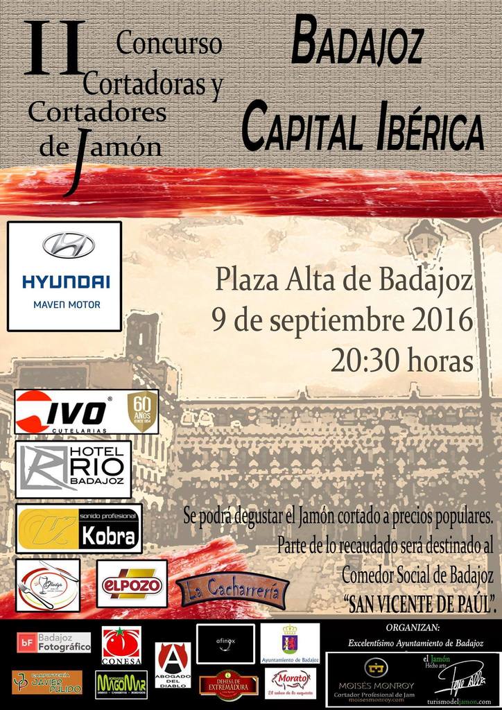 Cartel II Concurso Cortadores de Jamón "Badajoz, Capital Ibérica"