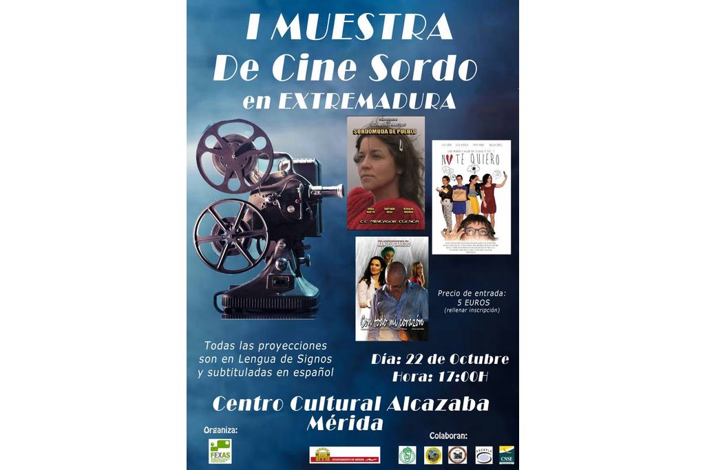El centro cultural Alcazaba acogerá el sábado 22 la I muestra de cine sordo en Extremadura
