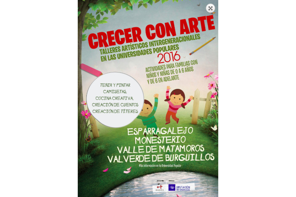 Los talleres artísticos intergeneracionales "Crecer con Arte" viajan a varios municipios de Badajoz
