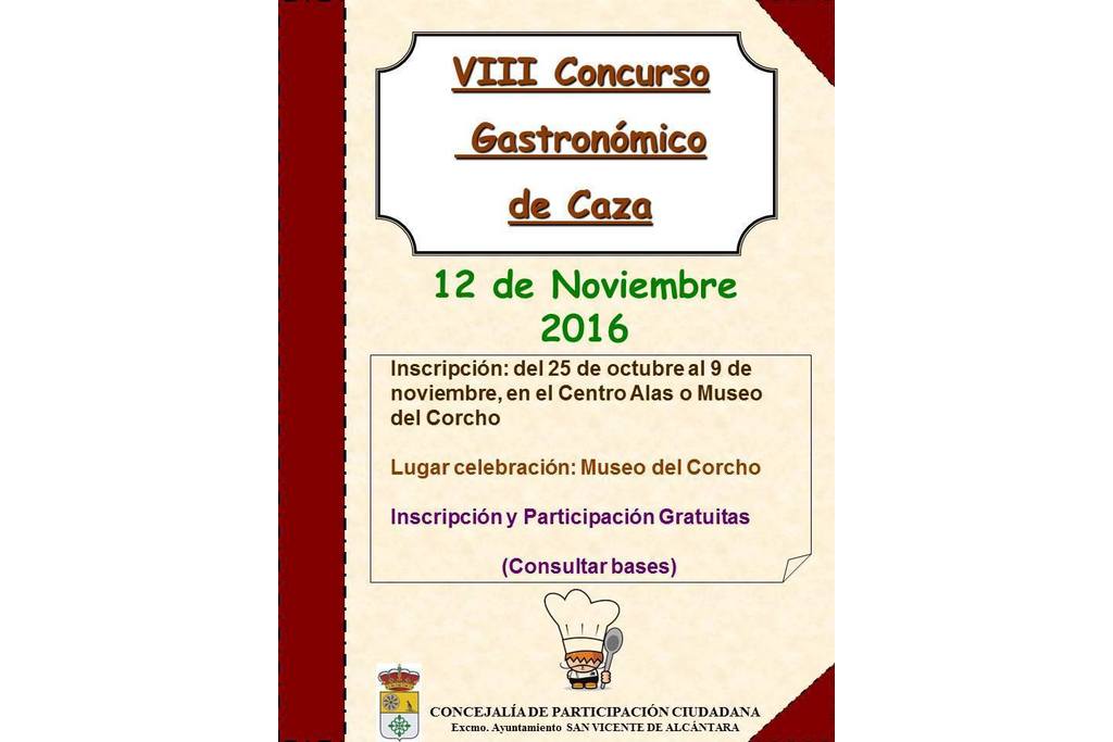 San Vicente de Alcántara celebrará el V Concurso Gastronómico de Caza
