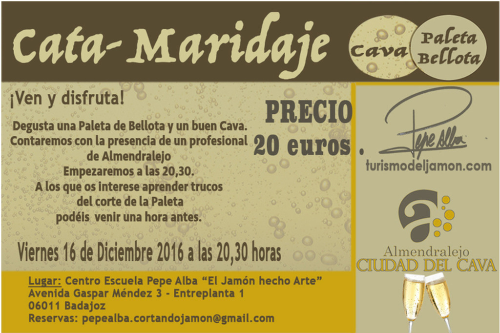 16-12-2016 Cata Maridaje de Paleta Bellota y Cava Almendralejo