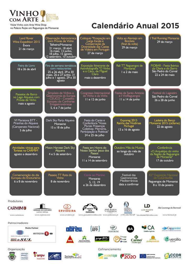 Reguengos de Monsaraz - Cidade Europeia do Vinho 2015 calendario