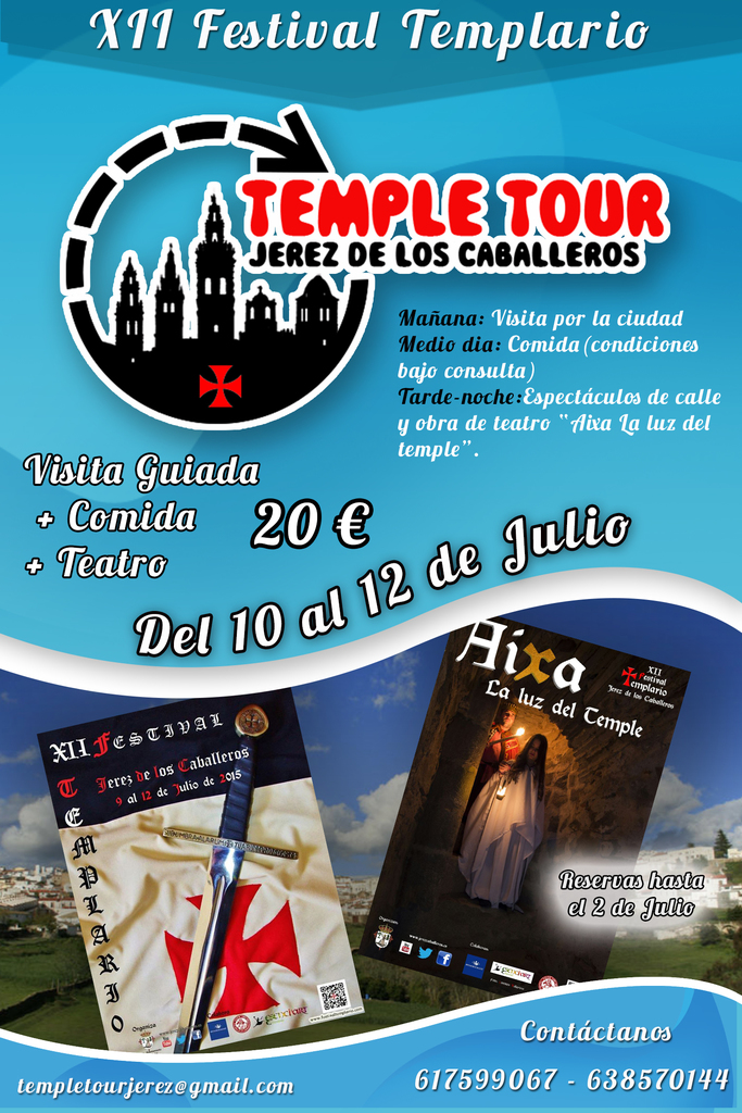 JEREZ DE LOS CABALLEROS VISITAS GUIADAS TEMPLE TOUR cartel festival templario