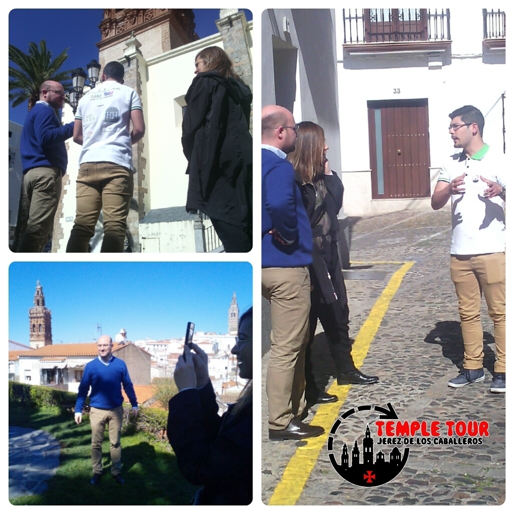 visitas guiadas en Jerez de los caballeros Eloy explicando la torre de San Bartolomé