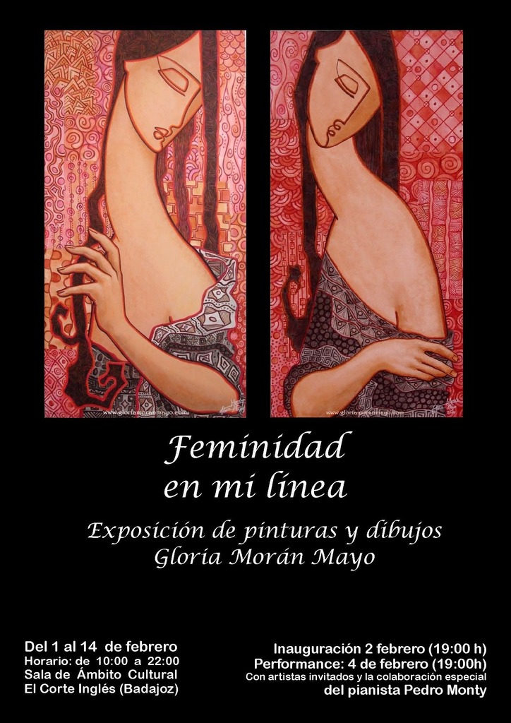 Feminidad en mi línea. Exposición y performance. BADAJOZ Cartel Feminidad en Mi linea. Ambito Cultural El Corte Ingles