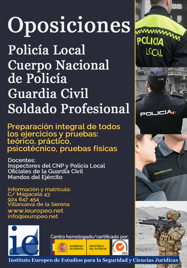 Cursos y Clases IEuropeo Oposiciones FFCCSS - Policía Local, CNP, Guardia Civil, Soldado Profesional