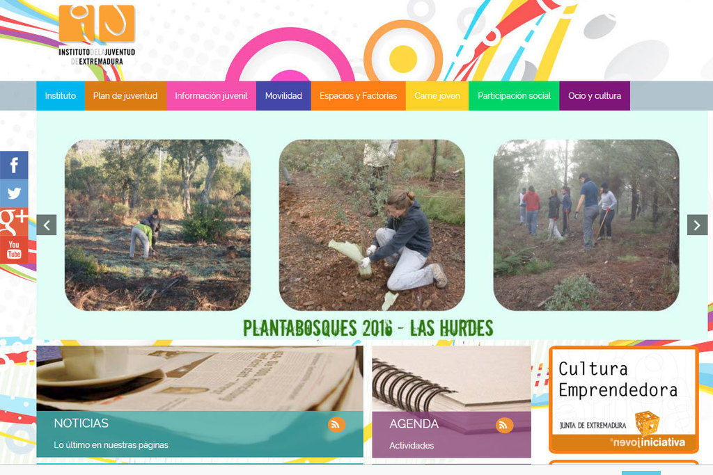 La página web del Instituto de la Juventud de Extremadura duplica sus visitas durante 2015