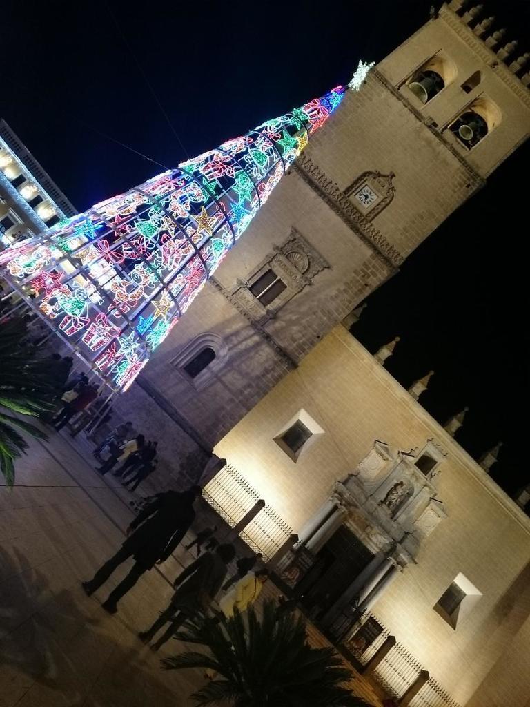 Navidad en Badajoz Catedral con árbol iluminado