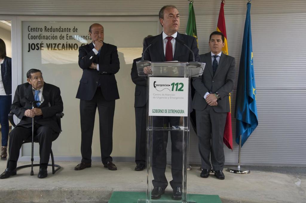 Gobex CR del 112 El presidente del Gobierno de Extremadura, José Antonio Monago, inaugura el Centro Redundante de Coordinación de Emergencias 112