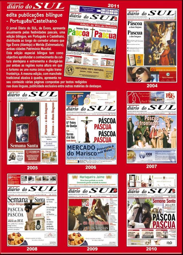 edição bilingue de Páscoa Edição bilingue diario do sul Alentejo/extremadura