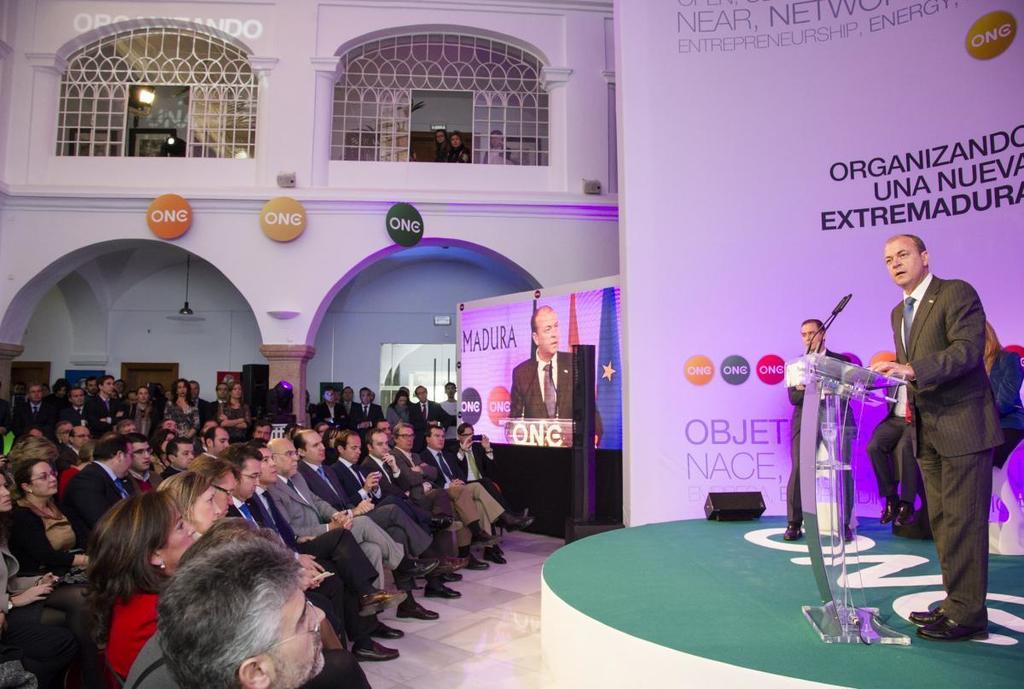 Gobex Presentación de ONE El presidente del Gobierno de Extremadura, José Antonio Monago, presenta la Estrategia de Especialización Inteligente de Extrema